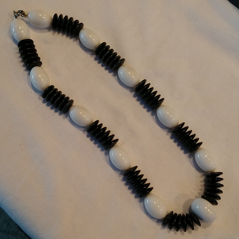 Black and white beaded necklace